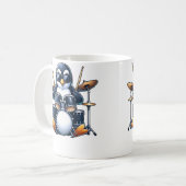 Mug Penguin Playing Drums Rock Band Musician Funny Win (Devant gauche)