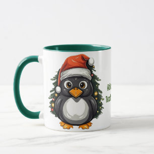Mug Penguin Santa Hat Joyeux Noël Famille Correspondan