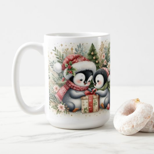 Mug Penguins de Noël 5 (Avec donut)