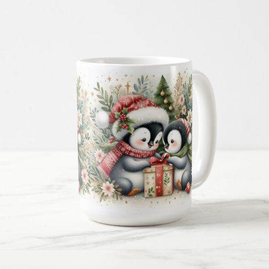 Mug Penguins de Noël 5 (Devant droit)