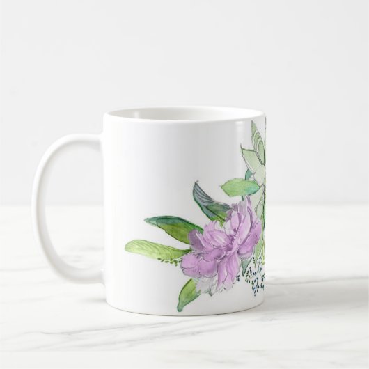 Mug Penies et Succulent (Gauche)