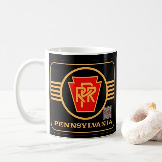 Mug Pennsylvania Railroad Black et      GoldTrivet (Avec donut)