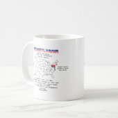 Mug Pennsylvanie États américains sur la carte et util (Devant gauche)