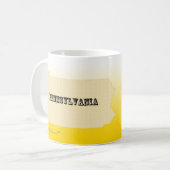 Mug - Pennsylvanie State Map avec la ville (Devant gauche)