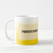 Mug - Pennsylvanie State Map avec la ville (Gauche)