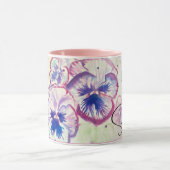 Mug Pensée Pensées Fleur Aquarelle Violette Florale Ro (Centre)