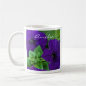 Mug Pensée positive de la Bible à fleurs violettes (Gauche)