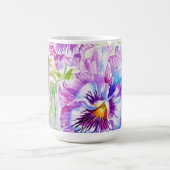 Mug Pensée Violette Fleur Aquarelle Nom de Femme Pensé (Centre)