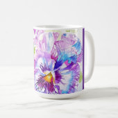 Mug Pensée Violette Fleur Aquarelle Nom de Femme Pensé (Devant droit)