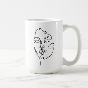 Mug Pensées linéaires - visage