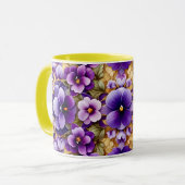 Mug PENSÉES ~ Teintes violettes ~ (Devant gauche)