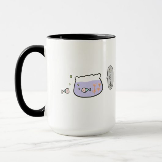 Mug Penser à la liberté Dessin mignon de poisson (Gauche)