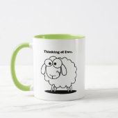 Mug Penser à l'agneau d'Ewe Mouton mignon dessin (Gauche)