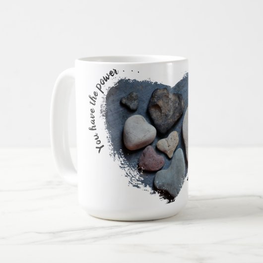 Mug Penser à vous-Aimez les rochers-Coeur en forme de  (Devant gauche)