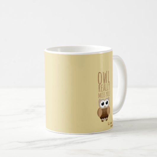 Mug Penser à vous drôle Chouette Putain Pun quitter Ad (Devant droit)