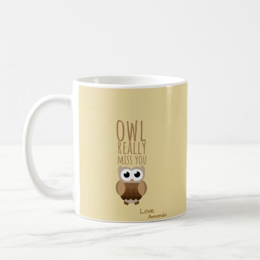 Mug Penser à vous drôle Chouette Putain Pun quitter Ad (Gauche)