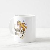 Mug Penser à vous drôle Halloween Poupée vaudou (Devant gauche)