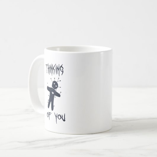 Mug Penser à vous - Drôle Halloween Poupée Voodoo (Devant gauche)