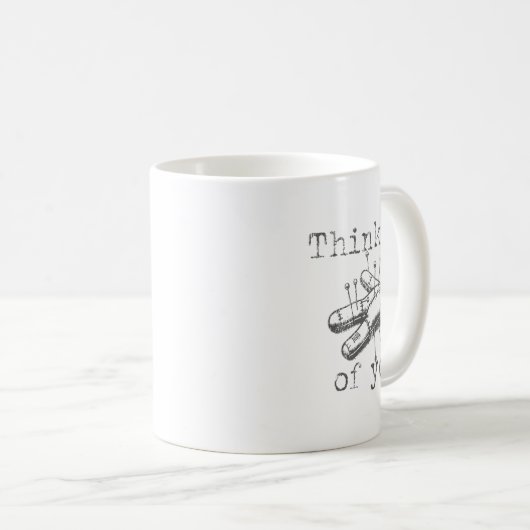 Mug Penser À Vous Poupée Voodoo Drôle Amusant Hallowee (Devant droit)