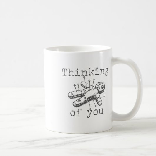 Mug Penser À Vous Poupée Voodoo Drôle Amusant Hallowee (Droite)