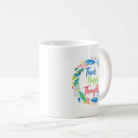 Mug Penser des pensées heureuses motivation citation m (Devant droit)