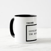 Mug Penser Moderne En Dehors Du Livre Citation Noire (Devant gauche)