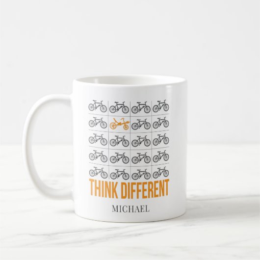 Mug Pensez à différents vélos Recumbent Cycliste Perso (Gauche)