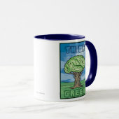 Mug Pensez au cerveau vert (Devant droit)