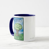 Mug Pensez au cerveau vert (Devant gauche)