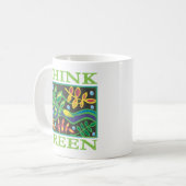 Mug Pensez au De l'environnement vert (Devant gauche)