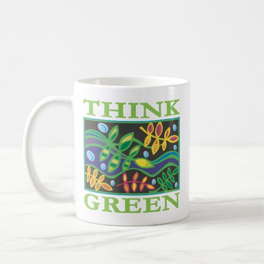 Mug Pensez au De l'environnement vert (Gauche)