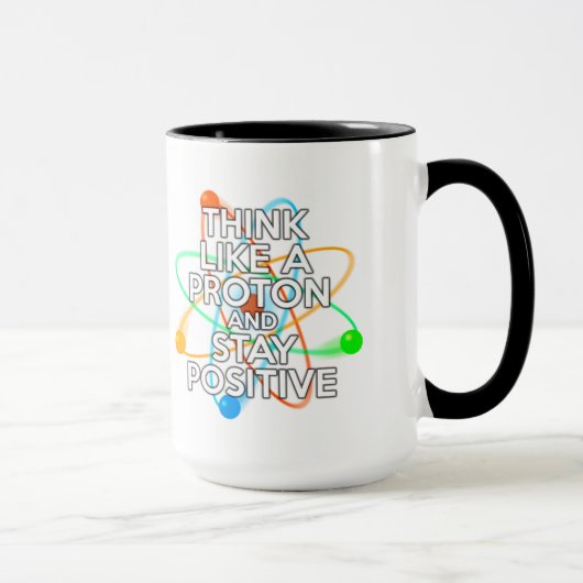 MUG PENSEZ COMME UN PROTON ET RESTEZ POSITIF (Droite)