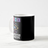 Mug Pensez comme un proton Restez positif drôle Scienc (Devant gauche)