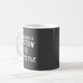Mug Pensez comme un proton soyez positif drôle science (Devant gauche)