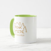 Mug Pensez dehors, aucune boîte requise (Devant gauche)