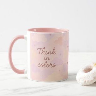 Mug Pensez en Couleurs – Motivation Esthétique Pastel