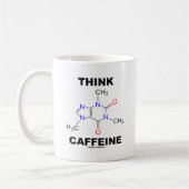Mug Pensez la caféine (la molécule chimique de (Gauche)