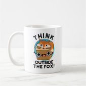 Mug Pensez Outsife Le Fox drôle animal jeu (Gauche)