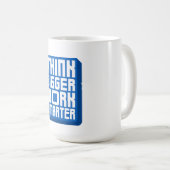 Mug Pensez plus grand Travaillez plus dur (Devant droit)