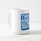 Mug Pensez plus grand Travaillez plus dur (Devant gauche)
