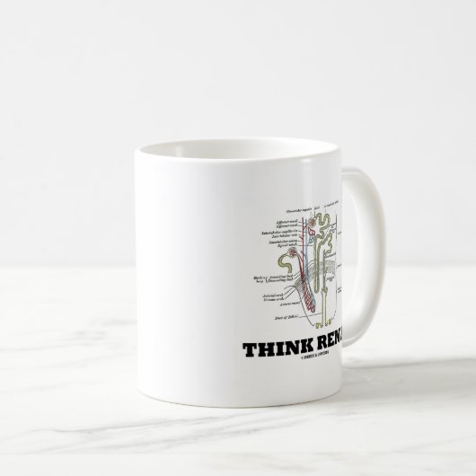 Mug Pensez rénal (le néphron de rein) (Devant droit)