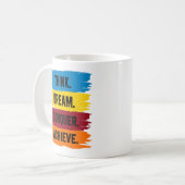 Mug Pensez, Rêve, Conquérir, Réaliser le slogan Stainl (Devant gauche)