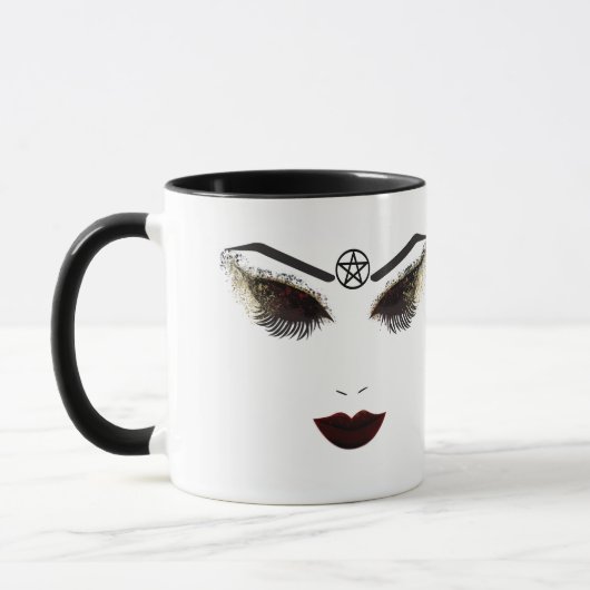 Mug Pentacle Beauté Visage Lashes & Lèvres foncées Maq (Gauche)