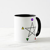 Mug Pentagramme à cinq éléments (Wicca) (Devant droit)