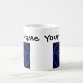 Mug Pentagramme bleu personnalisé / Pentacle Wiccan Mu (Centre)