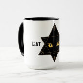 Mug Pentagramme de chat noir épée d'Halloween (Devant gauche)