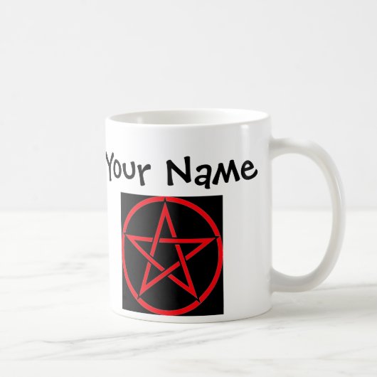 Mug Pentagramme rouge personnalisé / Pentacle Wiccan M (Droite)