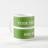Mug Pente vert olive BANNER + votre texte (Devant gauche)