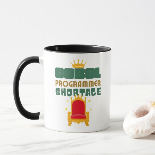 Mug Pénurie de programmeurs Cobol (Avec donut)