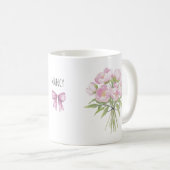 Mug Peonées roses avec céramique Bow (Devant droit)